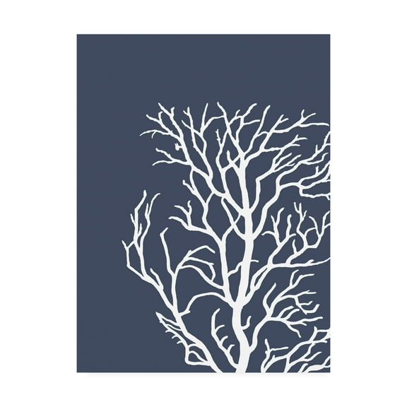 Trademark Fine Art 'Corals White on Indigo Blue c' Canvas Art by Fab Funky