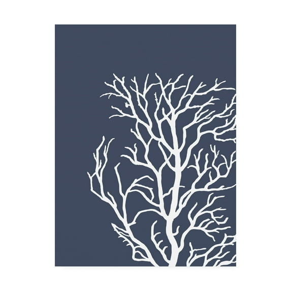 Trademark Fine Art 'Corals White on Indigo Blue c' Canvas Art by Fab Funky
