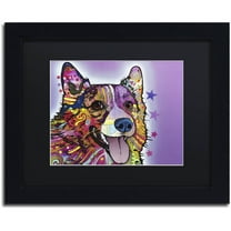 Trademark Fine Art "Corgi" Canvas Art by Dean Russo, Black Matte, Black Frame
