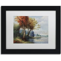 Trademark Fine Art "Corot Tribute" Canvas Art by Daniel Moises, White Matte, Black Frame