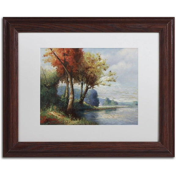 Trademark Fine Art "Corot Tribute" Canvas Art by Daniel Moises, White Matte, Wood Frame