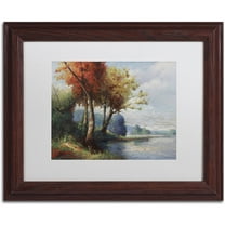 Trademark Fine Art "Corot Tribute" Canvas Art by Daniel Moises, White Matte, Wood Frame