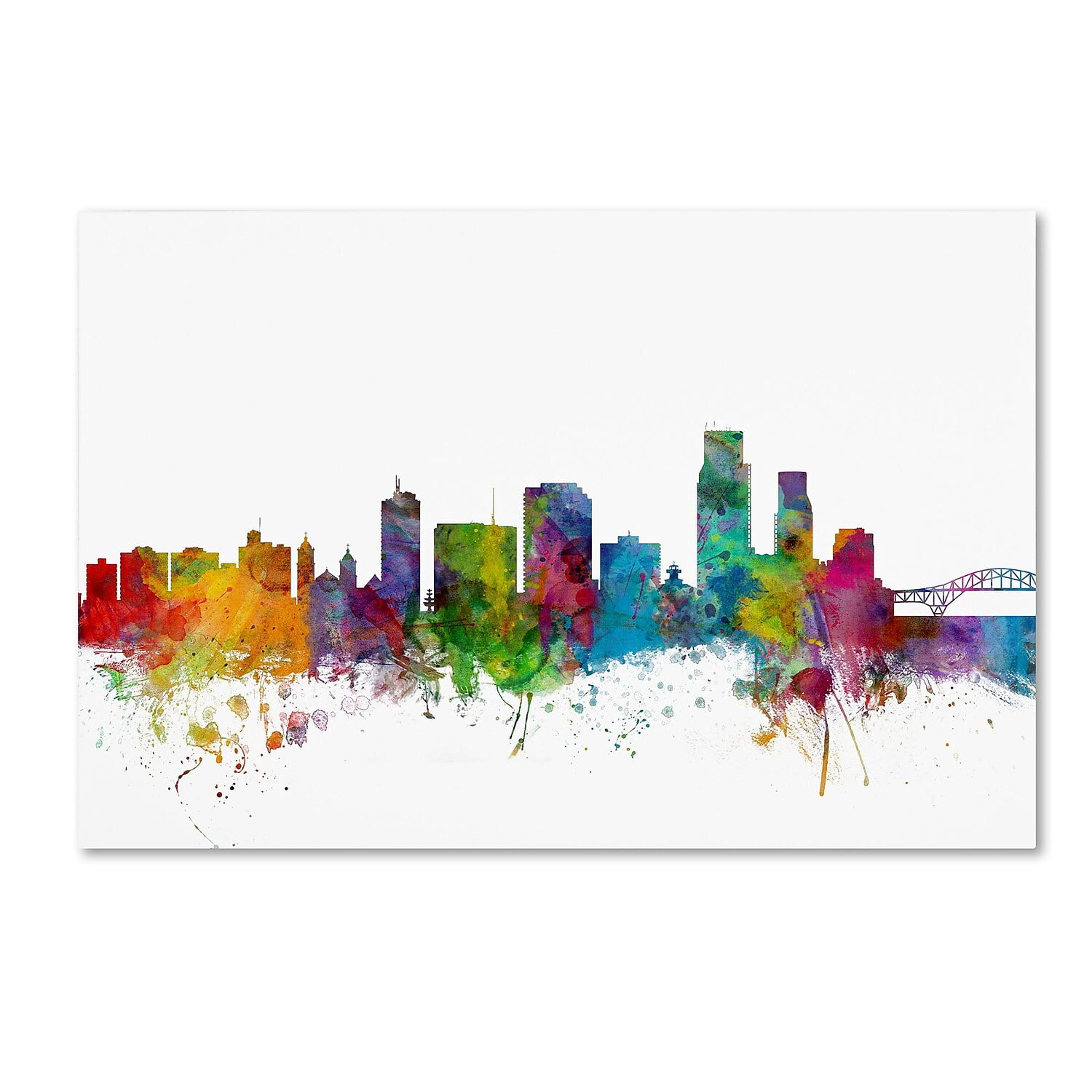 Trademark Fine Art "Corpus Christie Texas Skyline" Canvas Art by Michael Tompsett