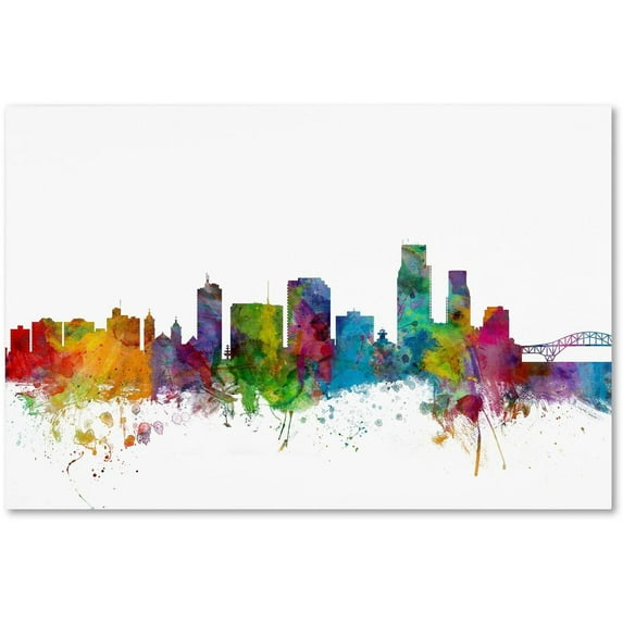 Trademark Fine Art "Corpus Christie Texas Skyline" Canvas Art by Michael Tompsett