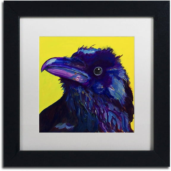 Trademark Fine Art "Corvus" Canvas Art by Pat Saunders-White, White Matte, Black Frame