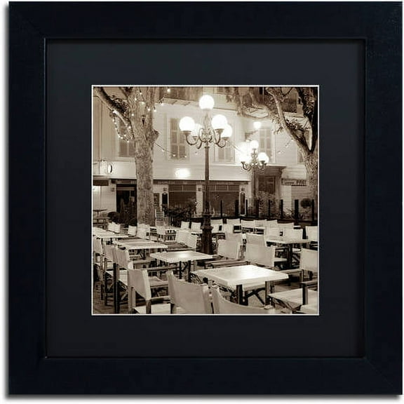Trademark Fine Art "Cote d'Azur Cafe I" Canvas Art by Alan Blaustein, Black Matte, Black Frame