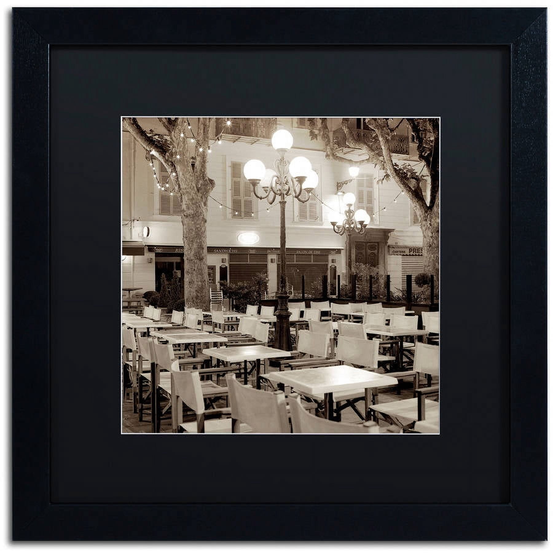 Trademark Fine Art "Cote d'Azur Cafe I" Canvas Art by Alan Blaustein, Black Matte, Black Frame