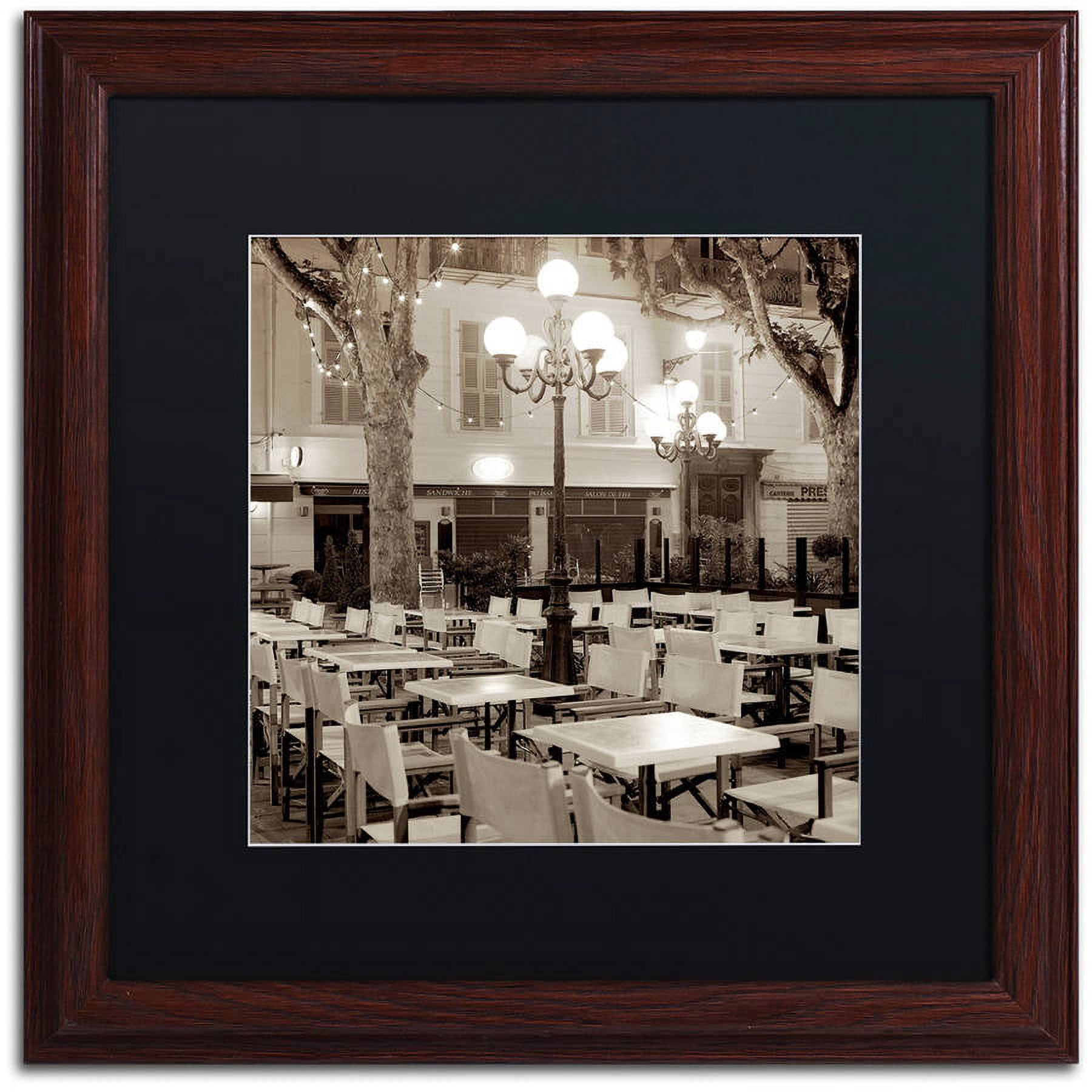 Trademark Fine Art "Cote d'Azur Cafe I" Canvas Art by Alan Blaustein, Black Matte, Wood Frame