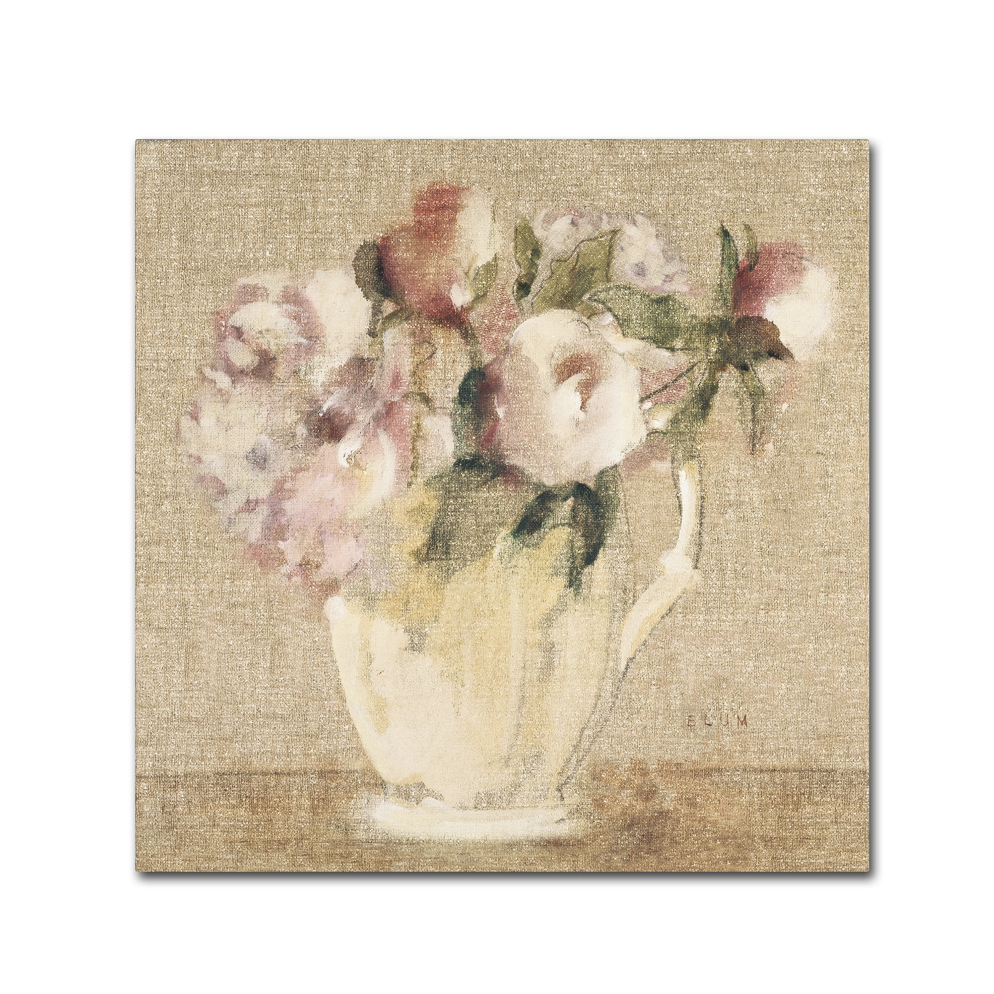 Cottage Bouquet III Beige and Purple Canvas Art