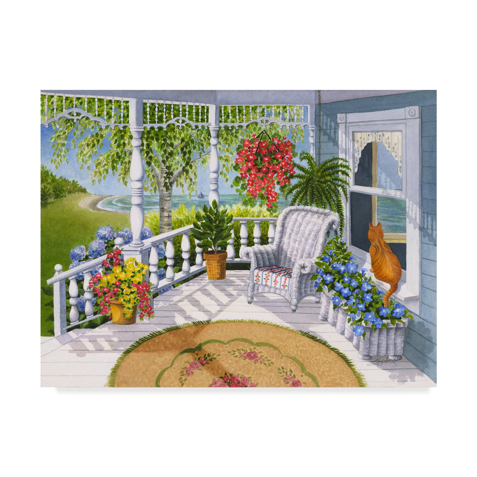 Trademark Fine Art 'Cottage By The Lake' Canvas Art by Mary Irwin