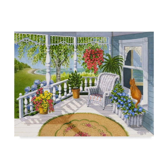 Trademark Fine Art 'Cottage By The Lake' Canvas Art by Mary Irwin
