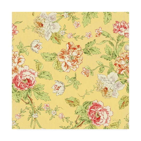 Trademark Fine Art 'Cottage Roses Pattern IIIB' Canvas Art by Sue Schlabach