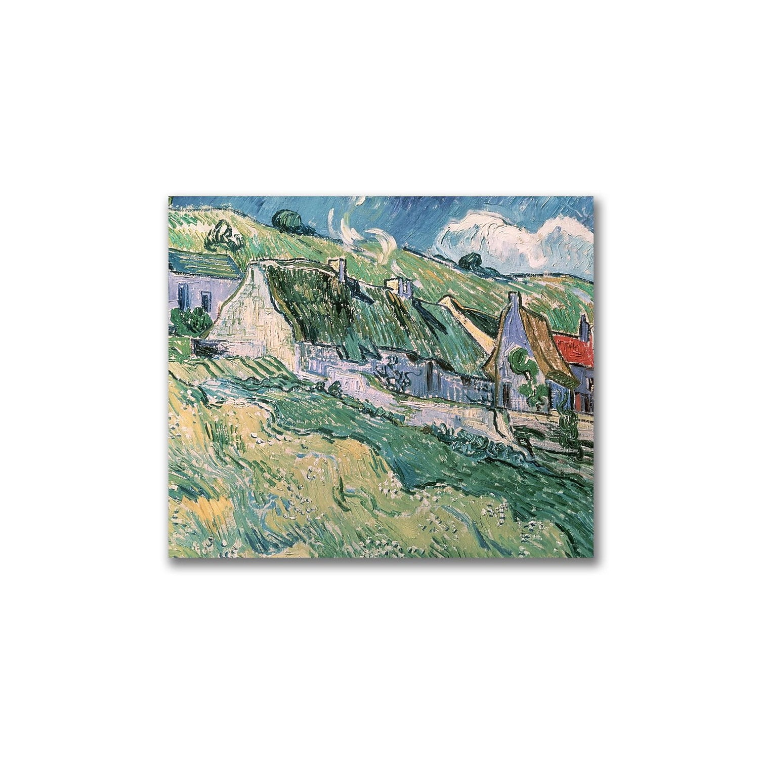 Trademark Fine Art "Cottages at Auvers-sur-Oise 1890" Canvas Wall Art by Vincent van Gogh