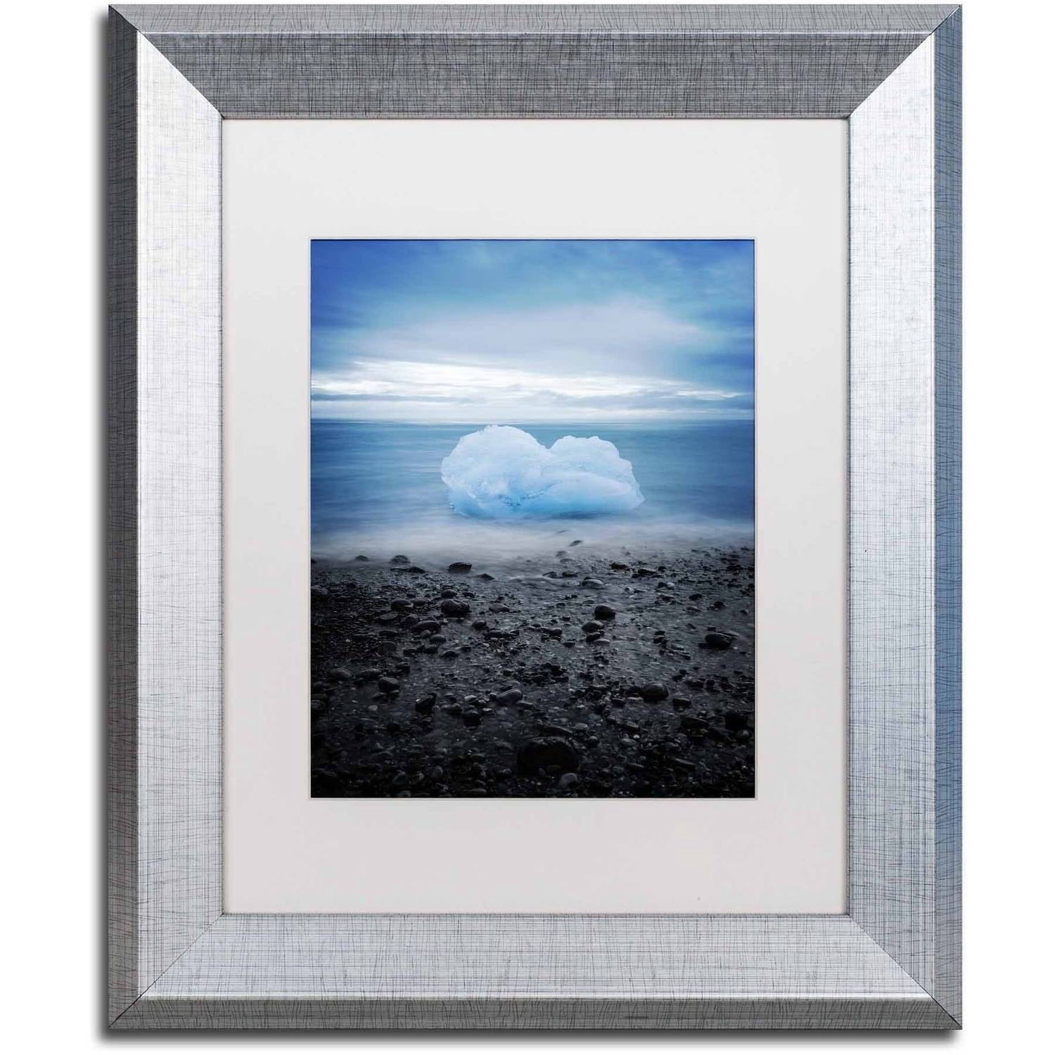 Trademark Fine Art 'Cotton Blue' Canvas Art by Philippe Sainte-Laudy, White Matte, Silver Frame