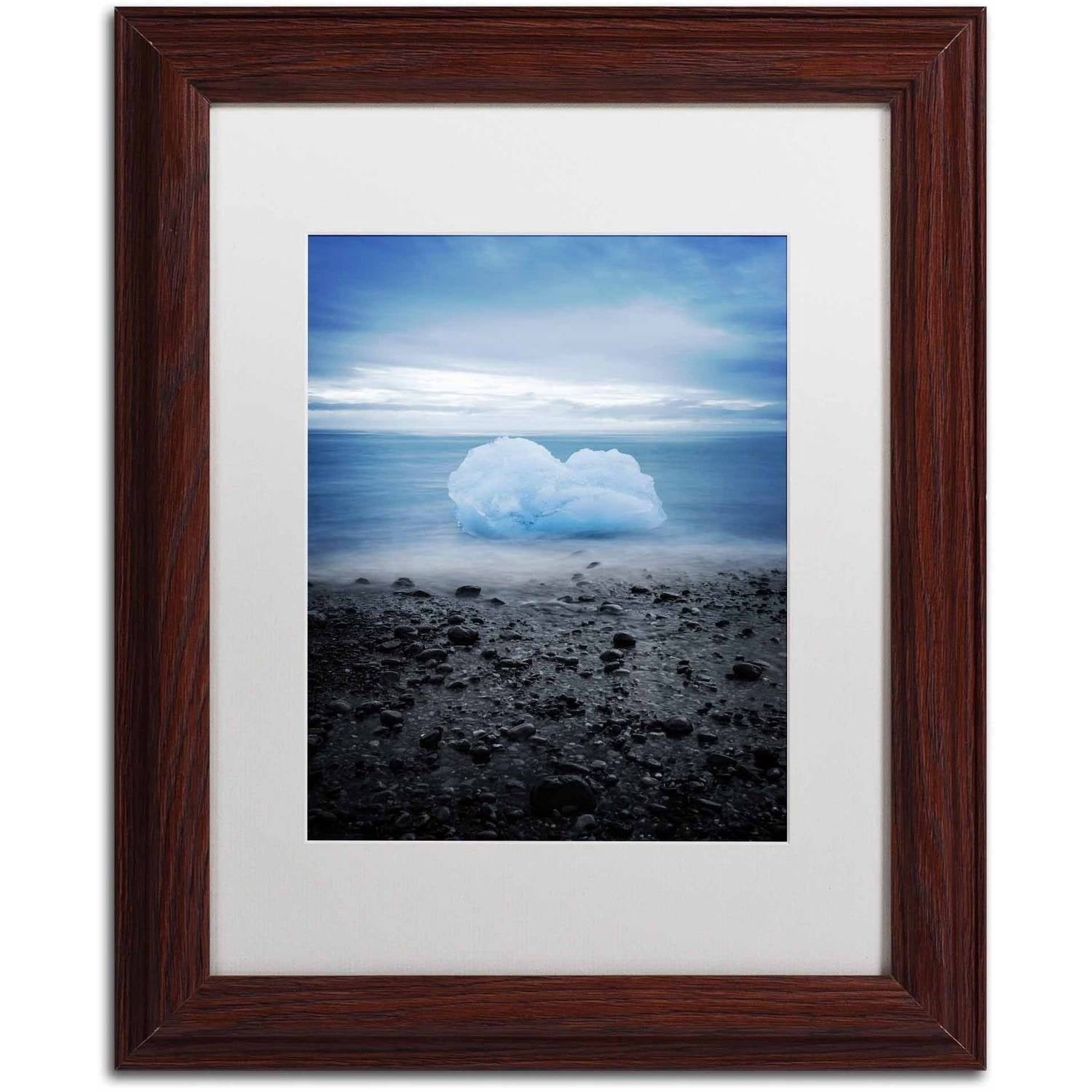 Trademark Fine Art 'Cotton Blue' Canvas Art by Philippe Sainte-Laudy, White Matte, Wood Frame