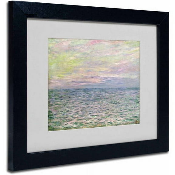 Trademark Fine Art "Coucher de Soleil a Pourvil" Canvas Art by Claude Monet, Black Frame