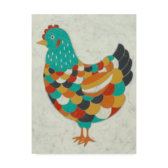 Trademark Fine Art 'Country Chickens II' Canvas Art by Chariklia Zarris