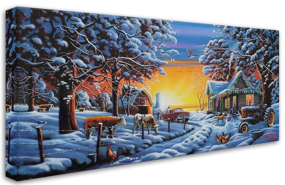 Trademark Fine Art 'Country Christmas' Canvas Art by Geno Peoples