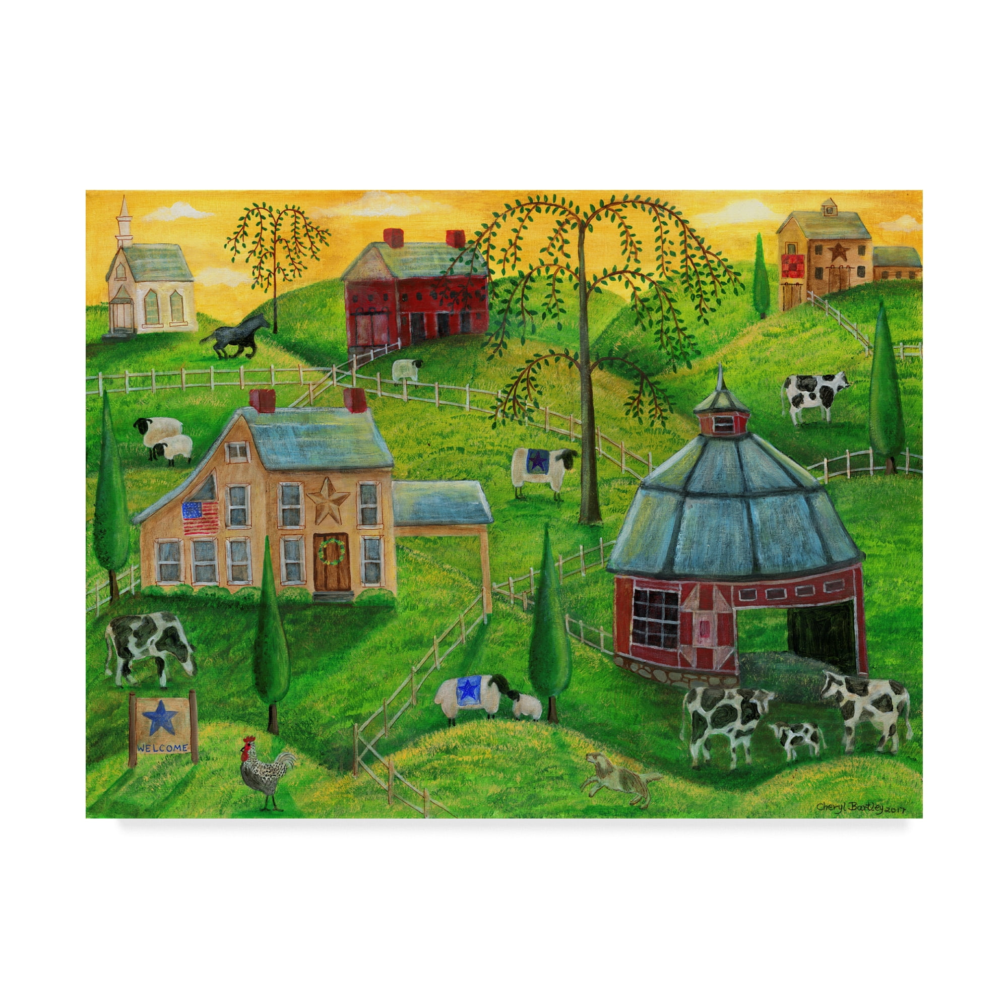 Trademark Fine Art 'Country Farms' Canvas Art by Cheryl Bartley