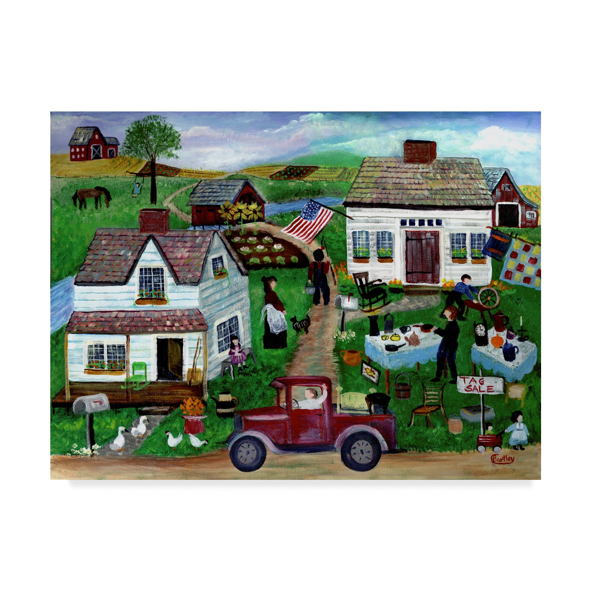 Trademark Fine Art 'Country Folk Art Tag Sale' Canvas Art by Cheryl Bartley