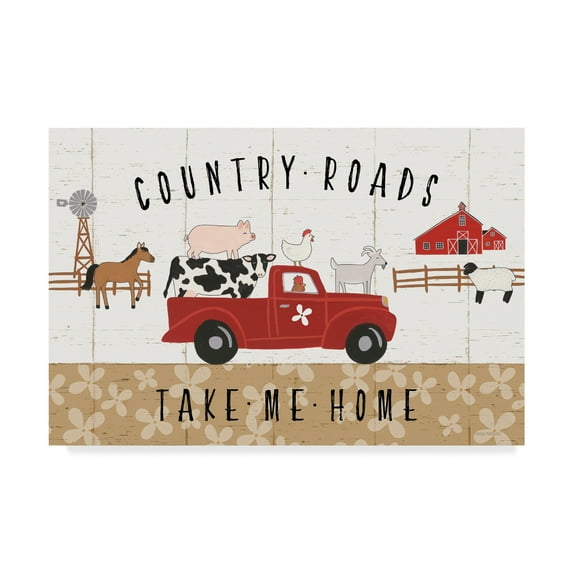 Trademark Fine Art 'Country Roads I' Canvas Art by Laura Marshall