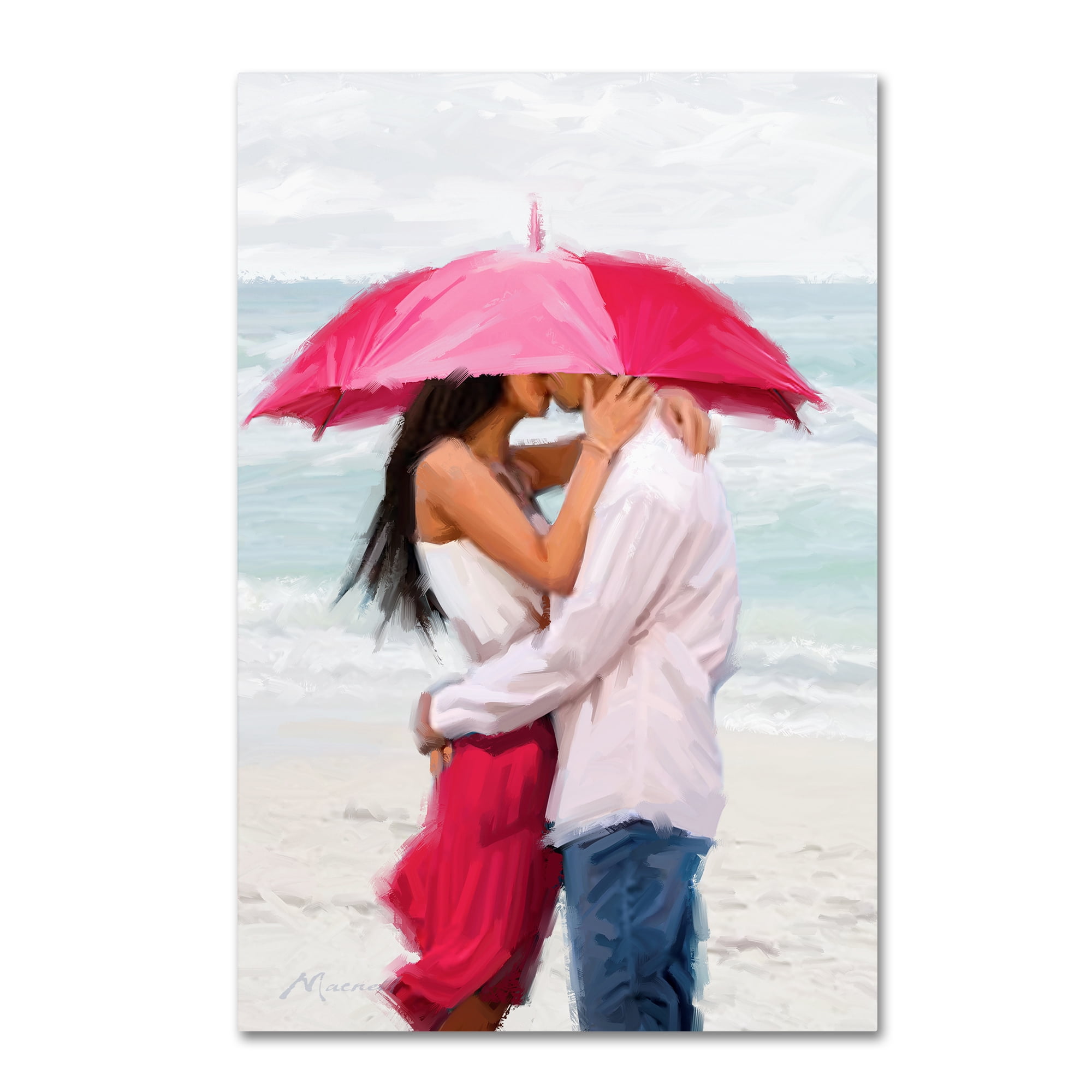 Trademark Fine Art 'Couple Under Umbrella II' Canvas Art by The Macneil Studio