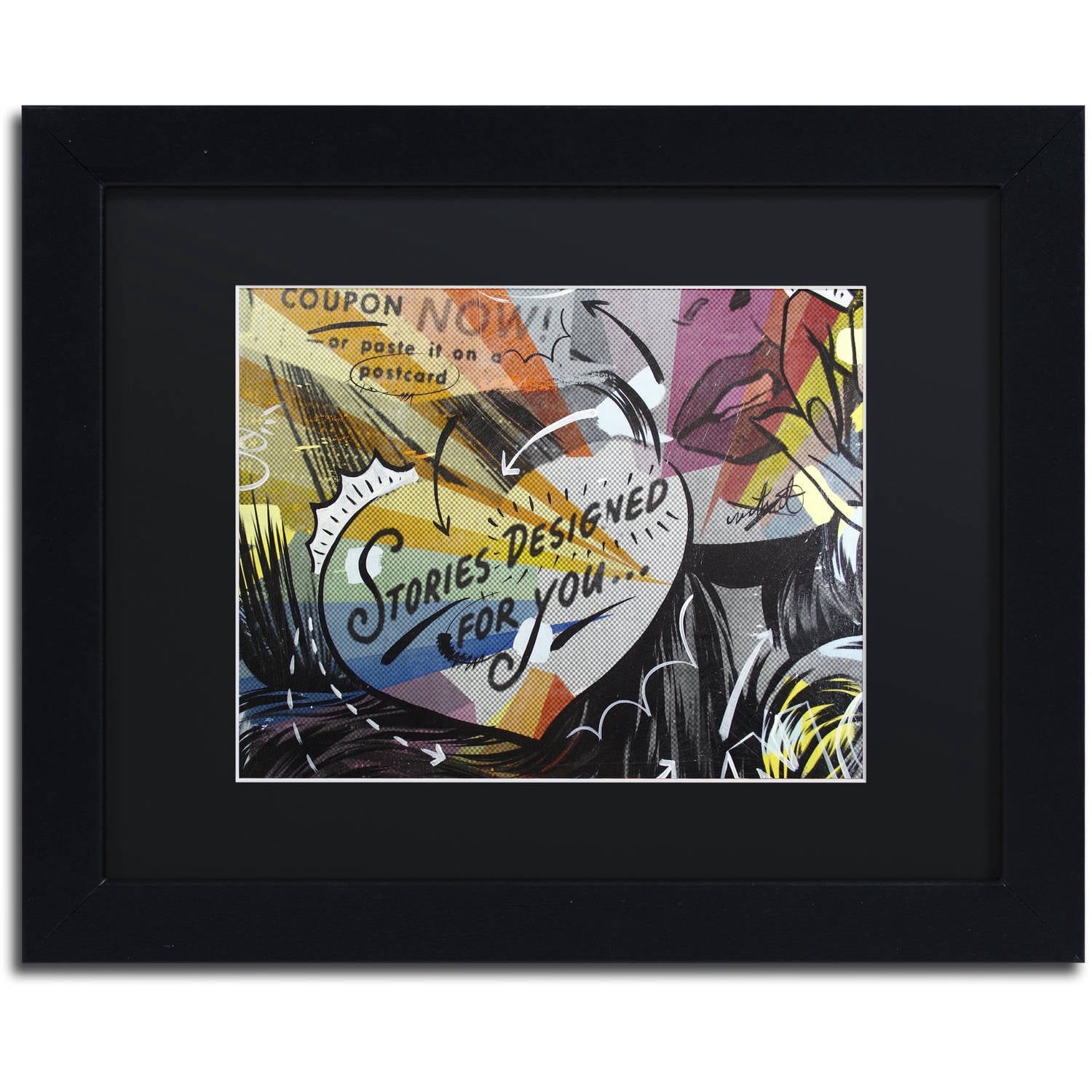 Trademark Fine Art "Coupon Stories" Canvas Art by Dan Monteavaro Black Matte, Black Frame