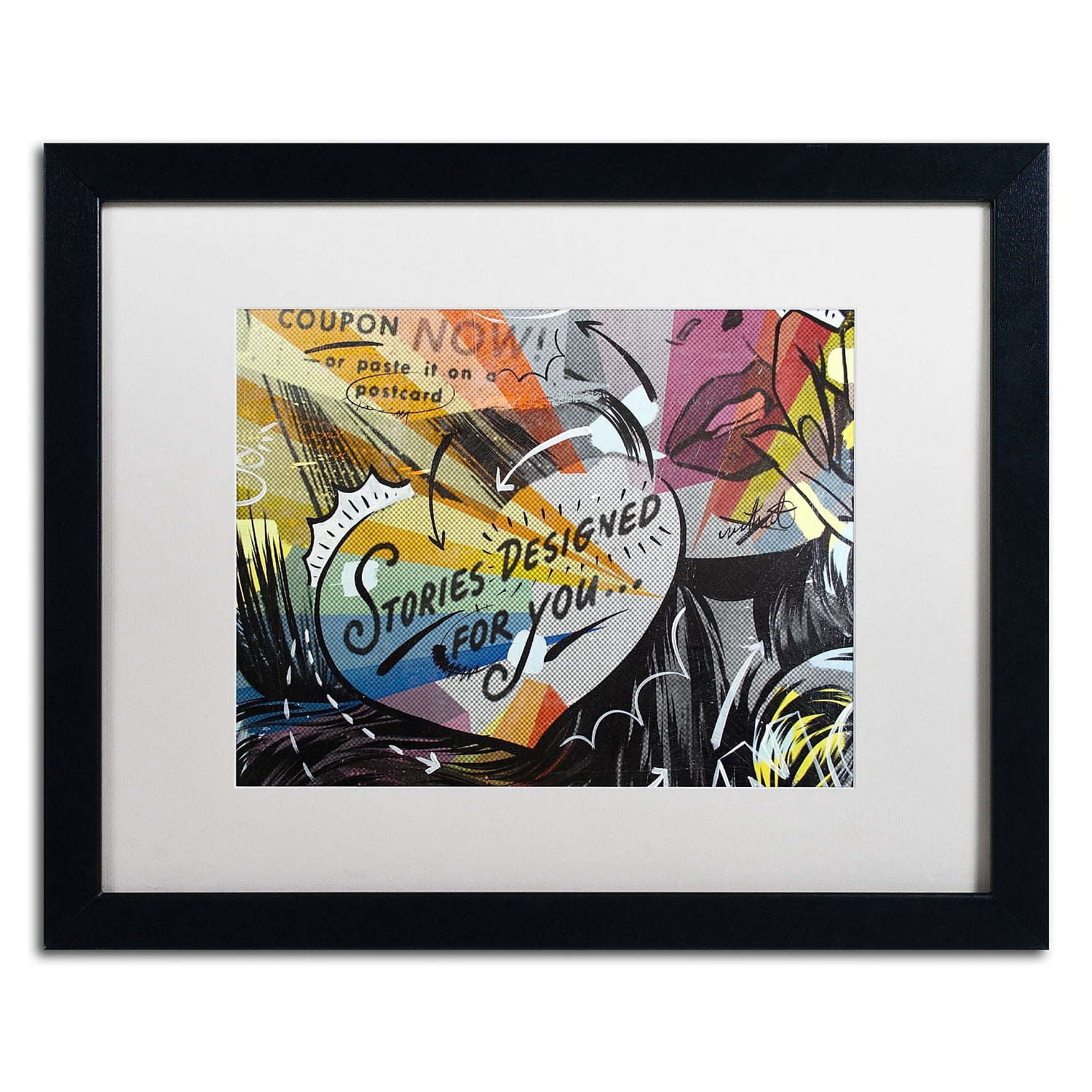 Trademark Fine Art "Coupon Stories" Canvas Art by Dan Monteavaro White Matte, Black Frame