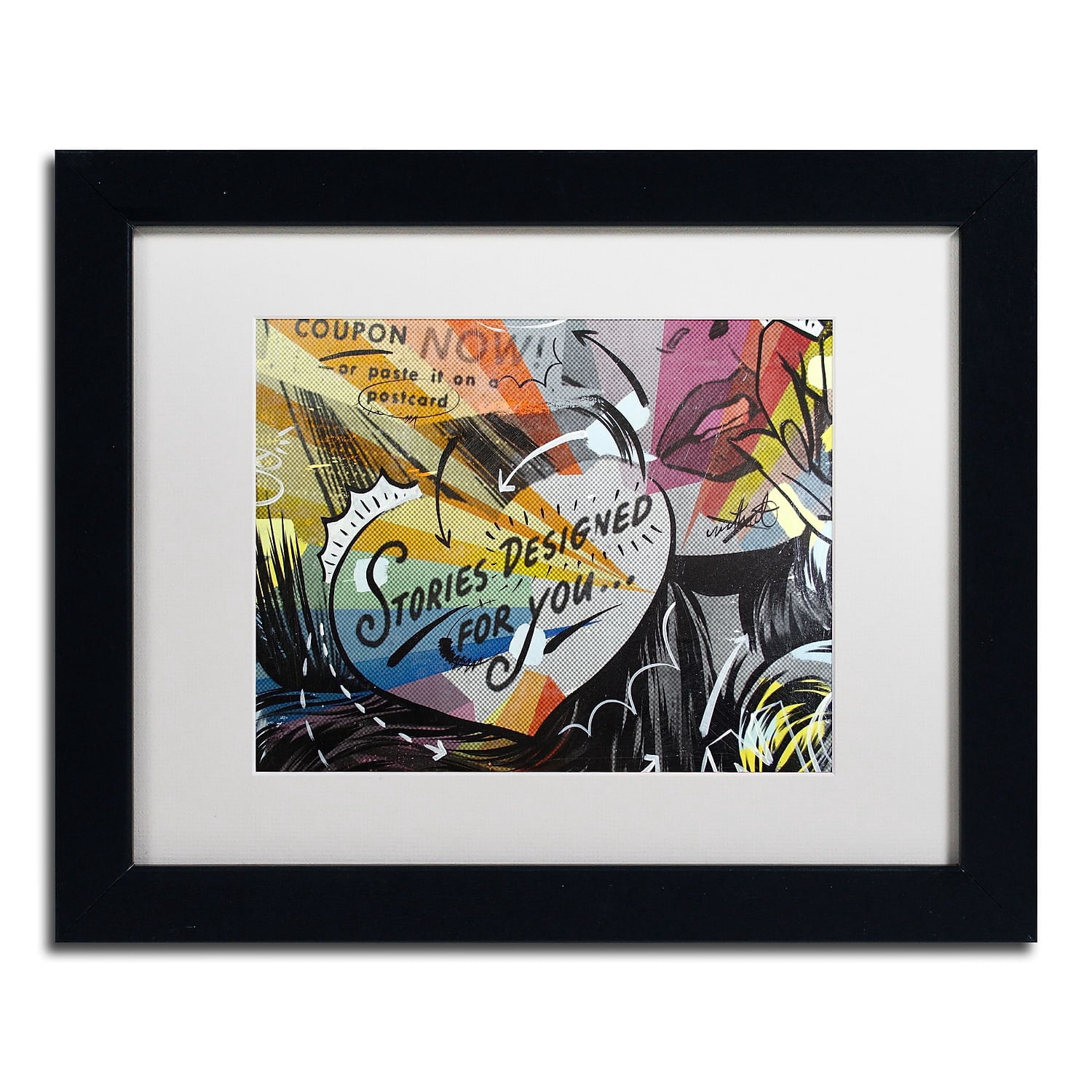 Trademark Fine Art "Coupon Stories" Canvas Art by Dan Monteavaro White Matte, Black Frame