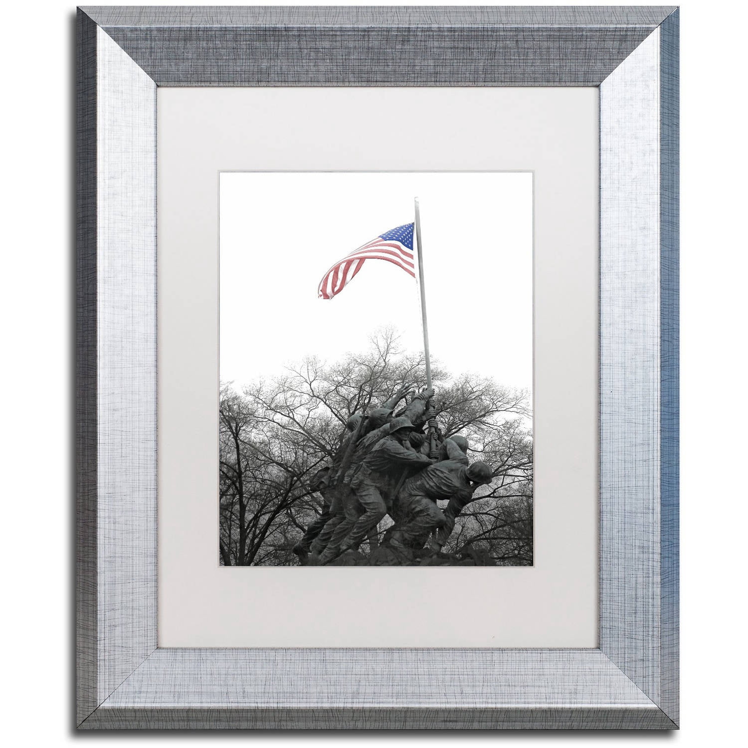 Trademark Fine Art "Courage" Canvas Art by CATeyes, White Matte, Silver Frame