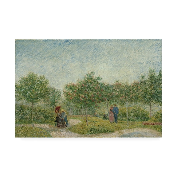 Trademark Fine Art 'Courting couples in the Voyer dArgenson Park in Asnieres, 1887' Canvas Art by Vincent Van Gogh