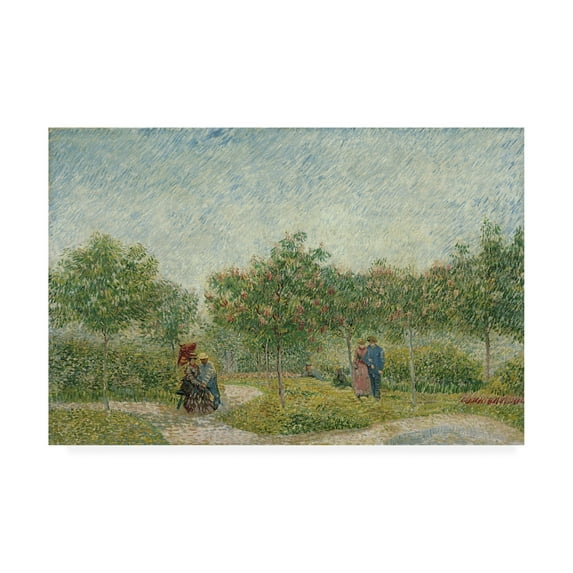 Trademark Fine Art 'Courting couples in the Voyer dArgenson Park in Asnieres, 1887' Canvas Art by Vincent Van Gogh