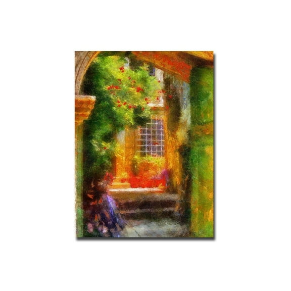 Trademark Fine Art "Courtyard in Croatia" Canvas Wall Art by Lois Bryan