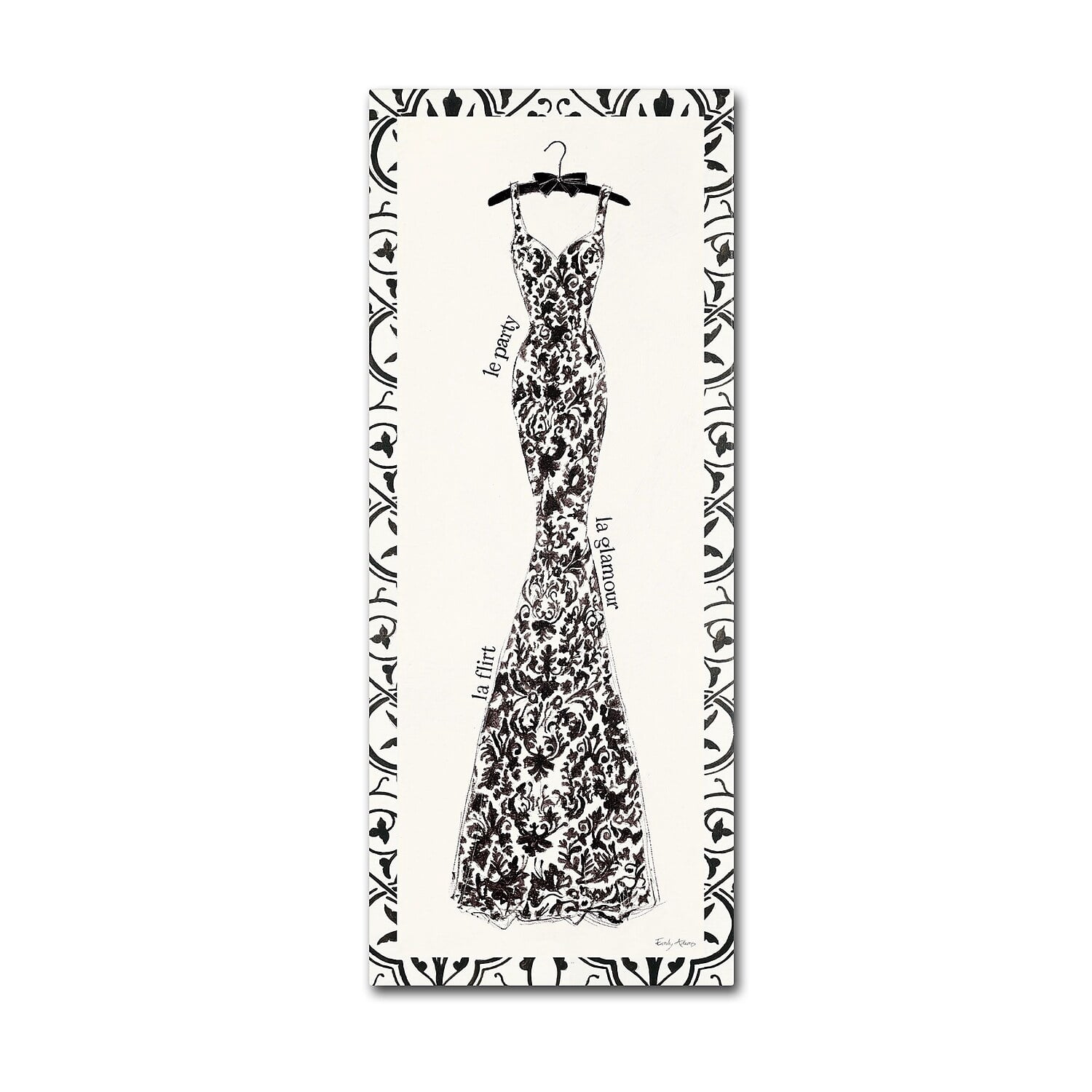 Trademark Fine Art 'Couture Noir Original II with Border' Canvas Art by Emily Adams