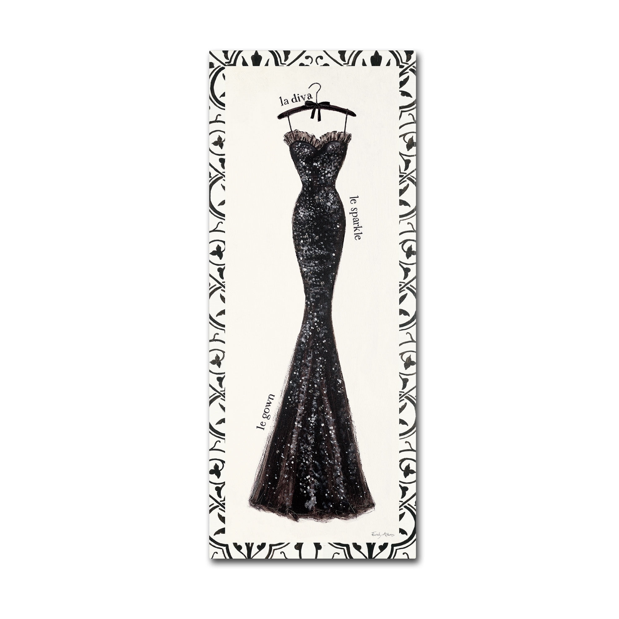 Trademark Fine Art 'Couture Noir Original IV with Border' Canvas Art by Emily Adams