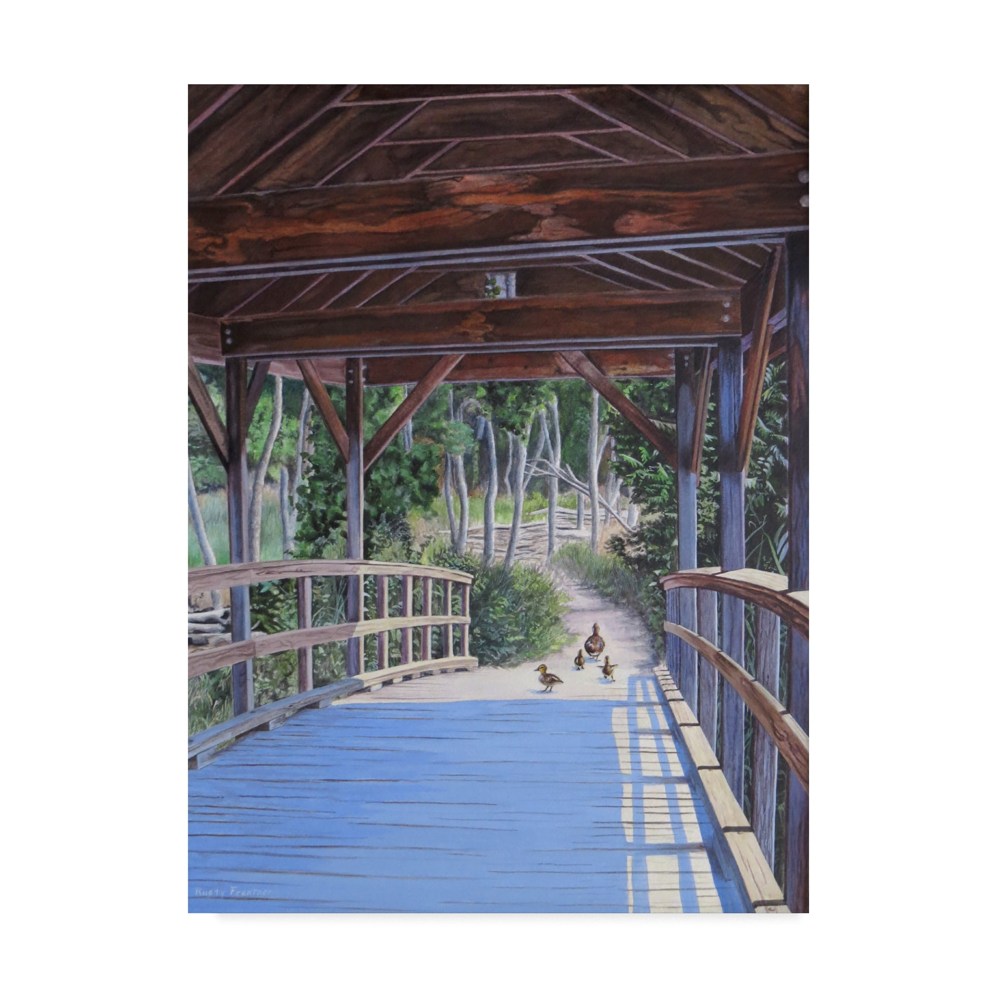 Trademark Fine Art 'Covered Bridge' Canvas Art by Rusty Frentner