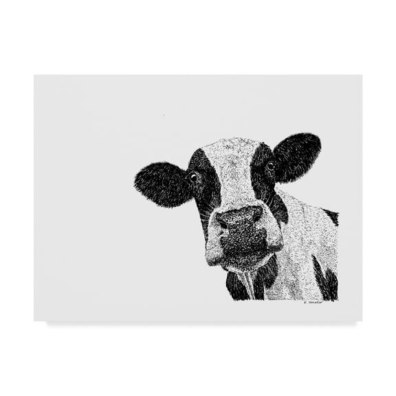 Trademark Fine Art 'Cow Line Art' Canvas Art by Let Your Art Soar