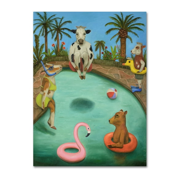 Trademark Fine Art 'Cowabunga' Canvas Art by Leah Saulnier