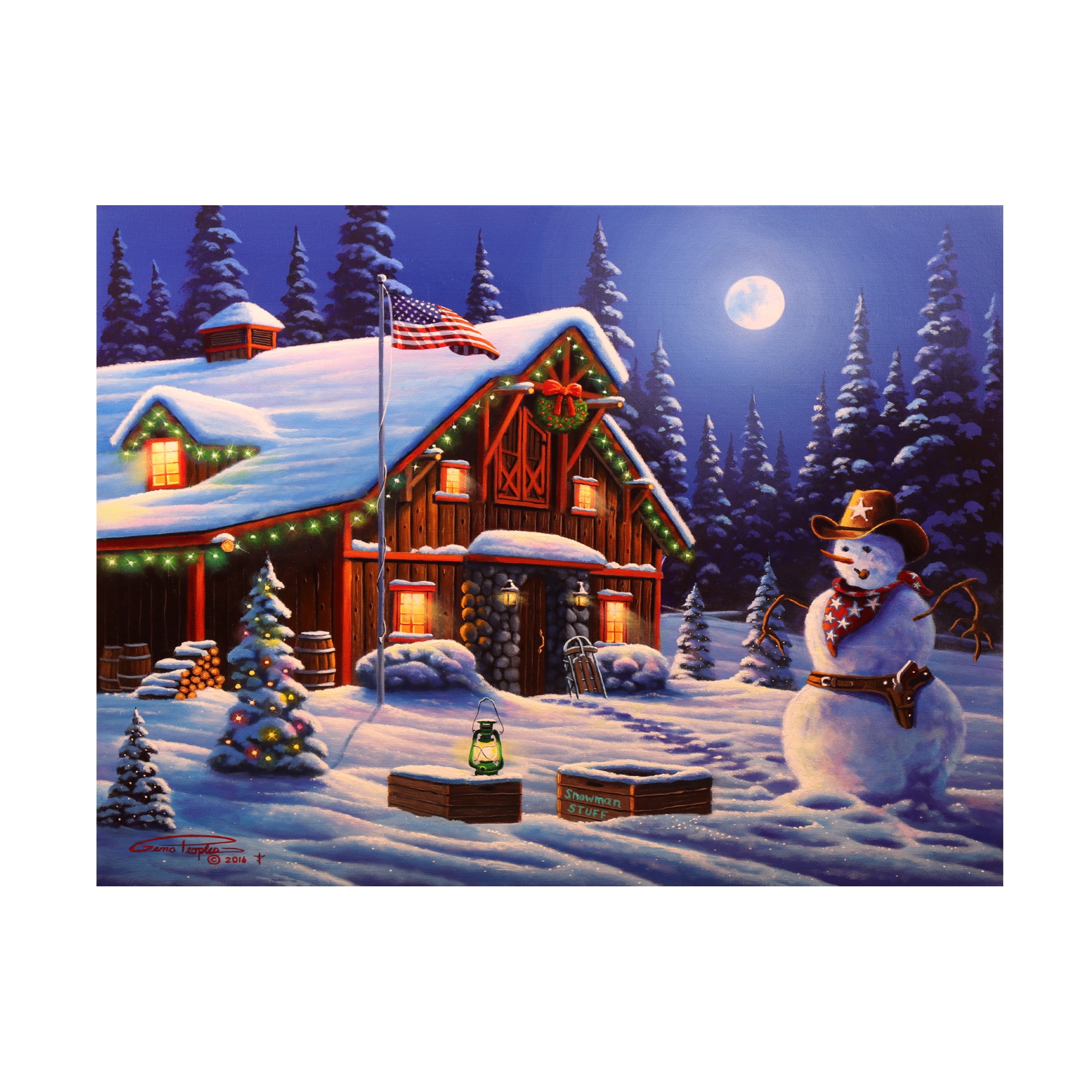 Trademark Fine Art 'Cowboy Christmas' Canvas Art by Geno Peoples