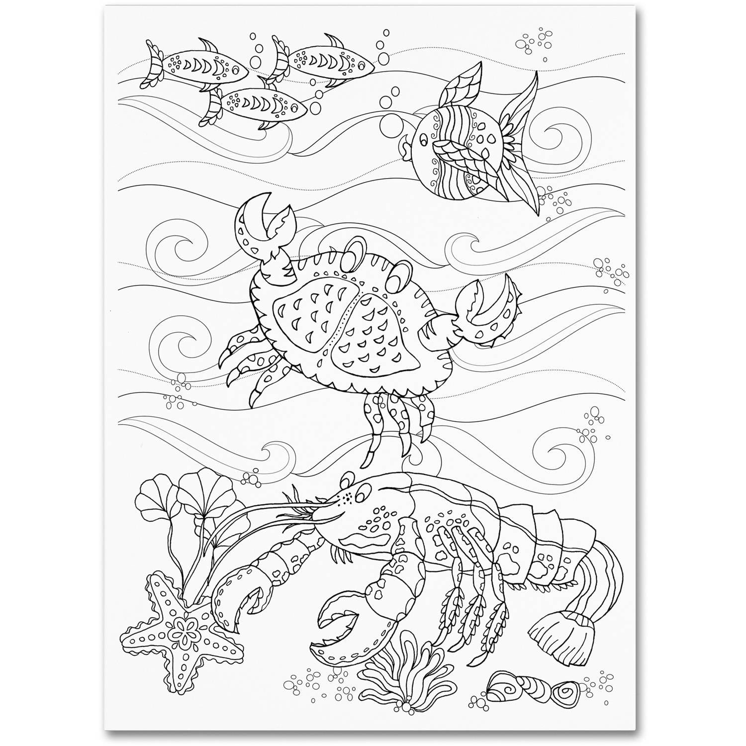 Trademark Fine Art "Crab And Lobster" Canvas Art by Lisa Powell Braun