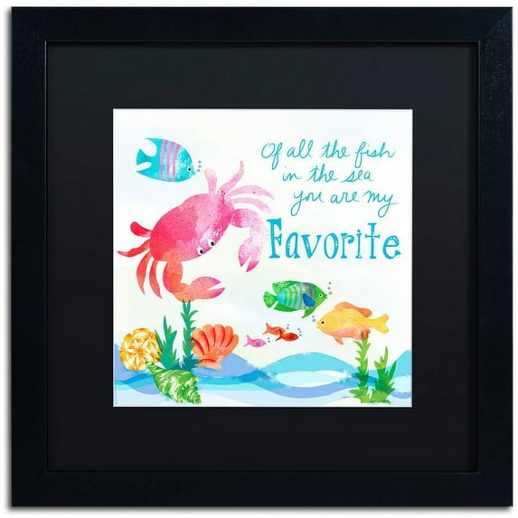 Trademark Fine Art "Crab" Canvas Art by Lisa Powell Braun, Black Matte, Black Frame