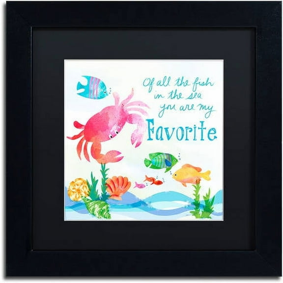 Trademark Fine Art "Crab" Canvas Art by Lisa Powell Braun, Black Matte, Black Frame