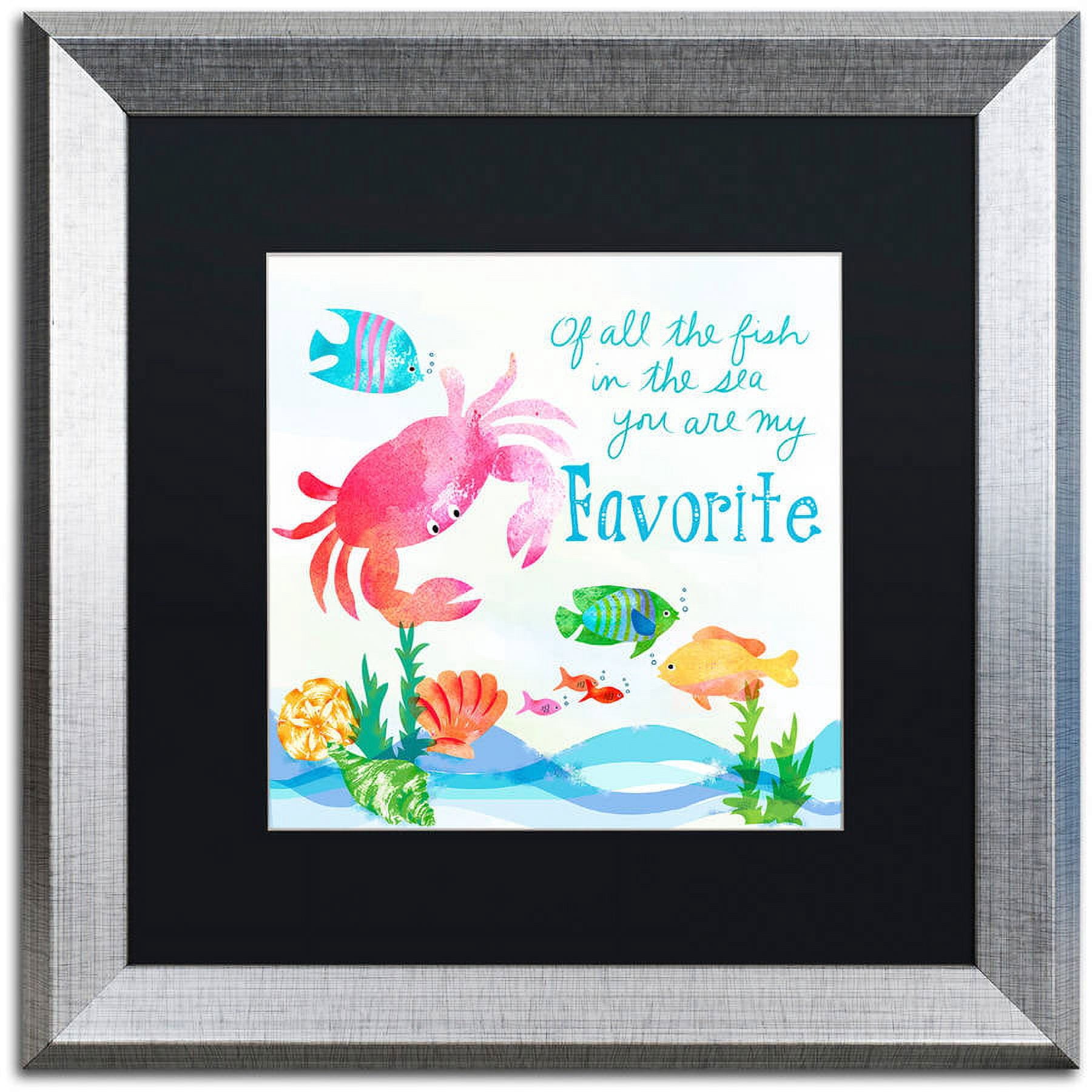 Trademark Fine Art "Crab" Canvas Art by Lisa Powell Braun, Black Matte, Silver Frame