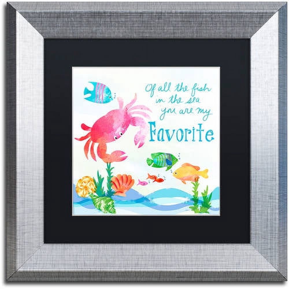 Trademark Fine Art "Crab" Canvas Art by Lisa Powell Braun, Black Matte, Silver Frame