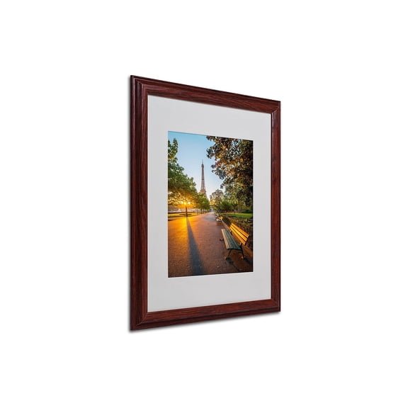 Trademark Fine Art "Crazy Morning Light Paris" Framed Canvas Art by Mathieu Rivrin
