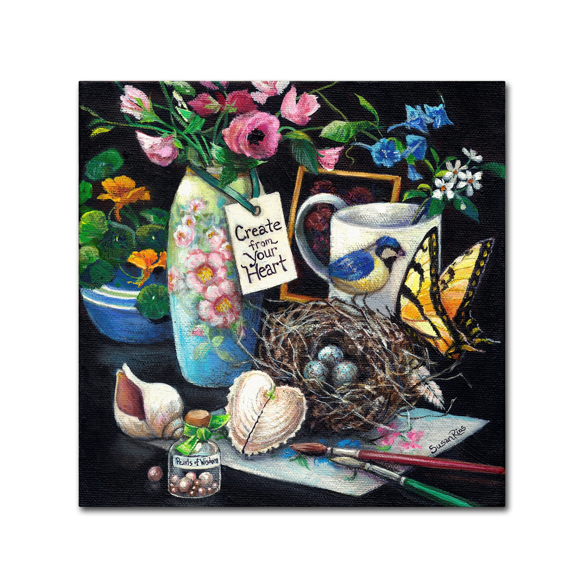 Trademark Fine Art 'Create from your Heart' Canvas Art by Susan Rios