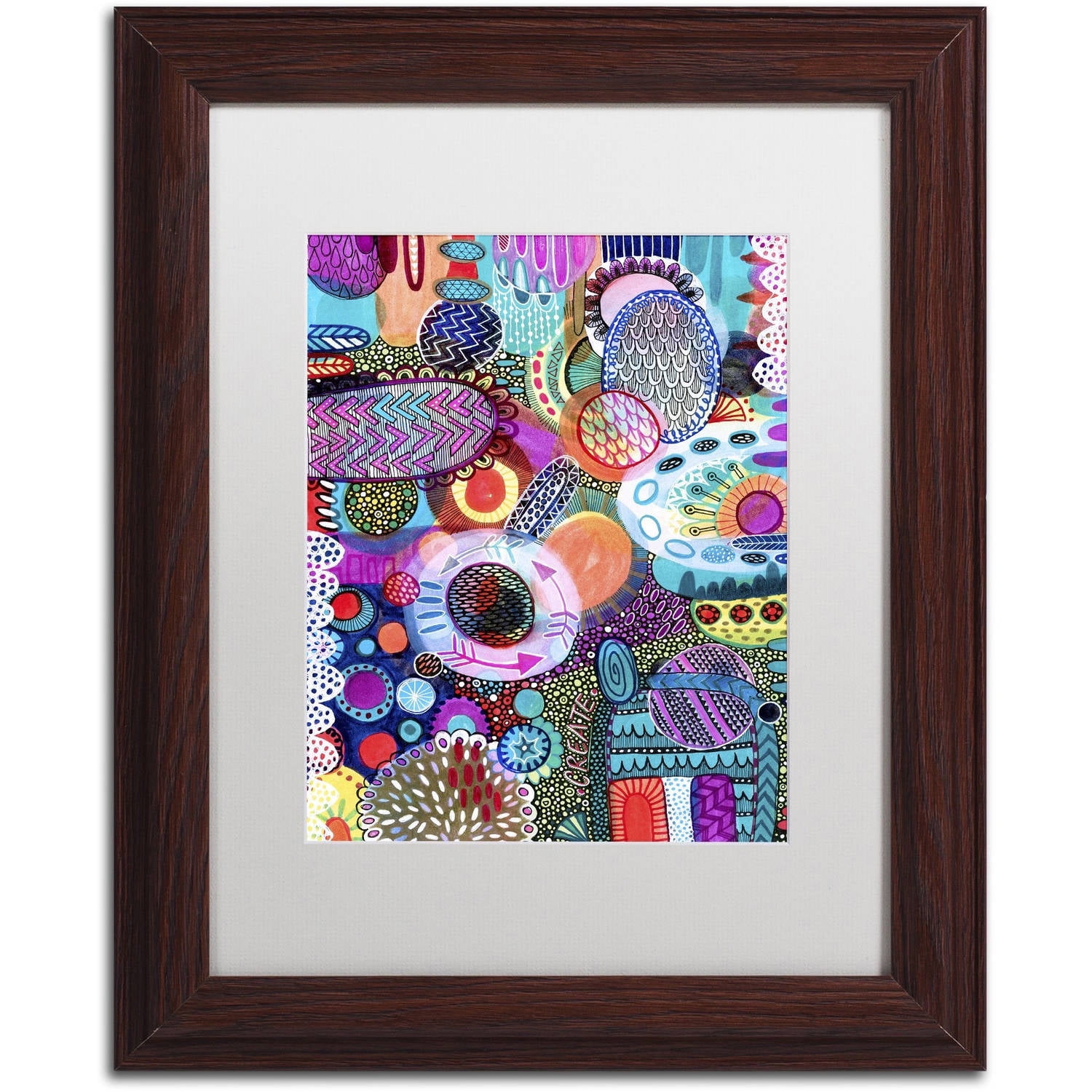 Trademark Fine Art "Creation" Canvas Art by Hello Angel, White Matte, Wood Frame