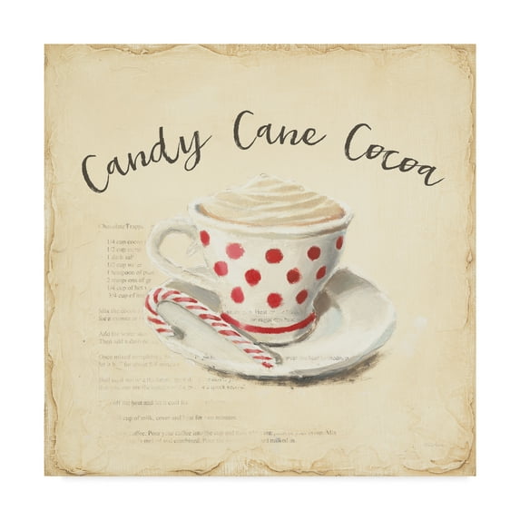 Trademark Fine Art 'Creme de Noel Candy Cane' Canvas Art by Emily Adams