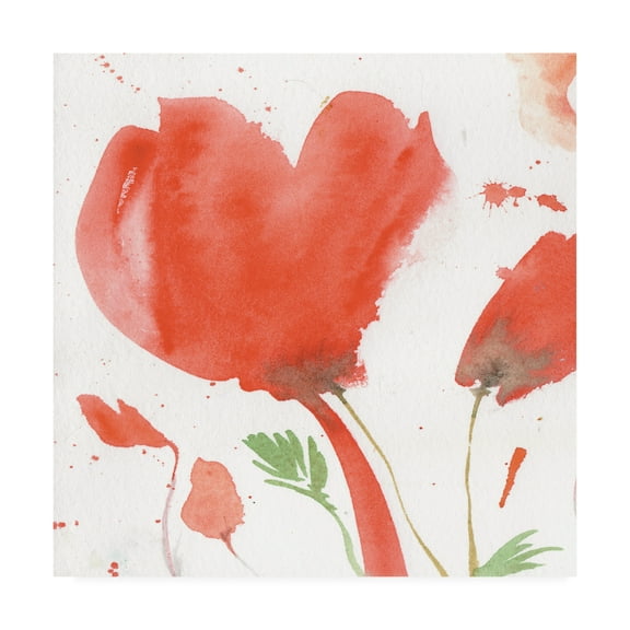 Trademark Fine Art 'Crimson Poppies Abstract 1' Canvas Art by Sheila Golden
