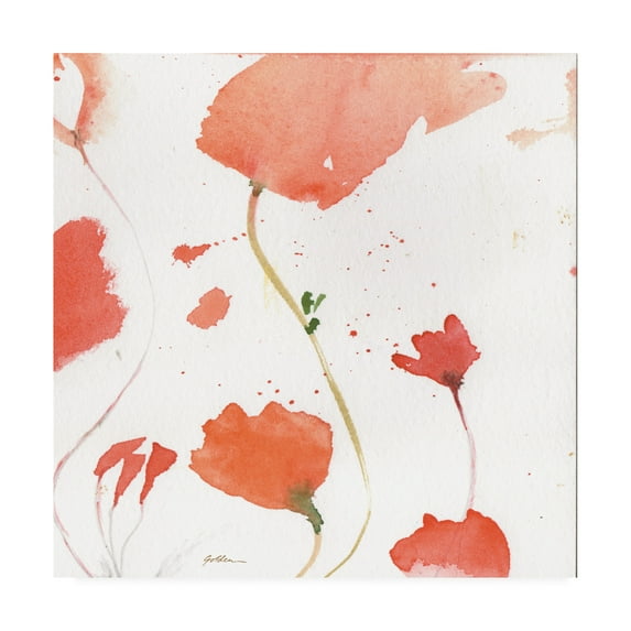 Trademark Fine Art 'Crimson Poppies Abstract 2' Canvas Art by Sheila Golden